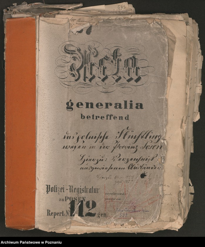 Obraz 2 z jednostki "A. gen. betr. das polnische Flüchtlingswesen in der Provinz Posen. Hierzu Verzeichnis der ausgewiesenen Ausländer"