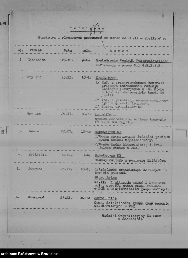 image.from.unit.number "Zestawienie posiedzeń egzekutyw Komitetów Powiatowych i Komitetów Miejskich Polskiej Zjednoczonej Partii Robotniczej"