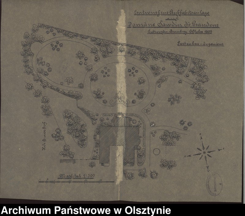 image.from.unit.number "Entwurf zur Auffahrtsanlage auf Domäne Sawdin Kr.[eis] Graudenz"