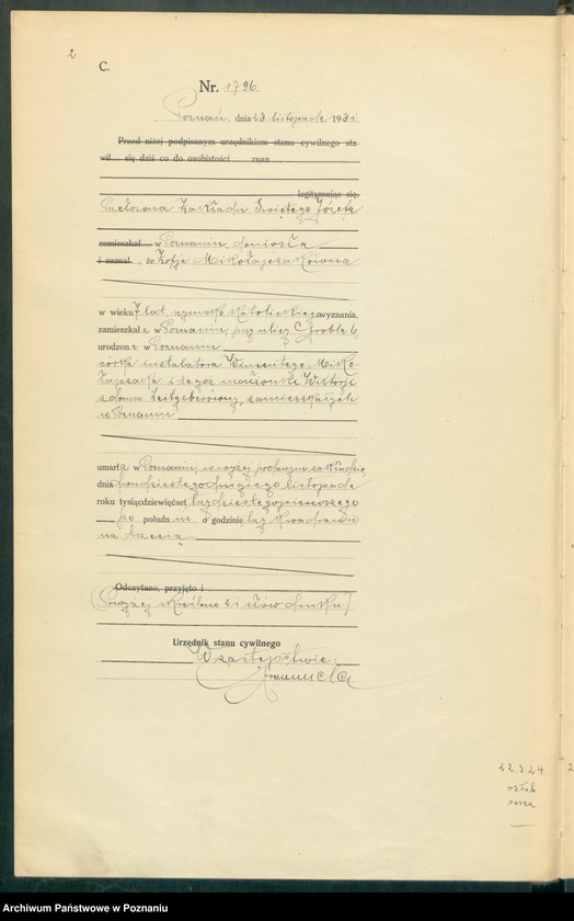Obraz 4 z jednostki "Księga miejscowa zgonów tom IV [Rejestr główny zgonów]"