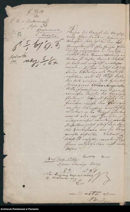 Obraz 18 z jednostki "A. betr. den polnischen Emigranten Gutspächter von Zaborowski"