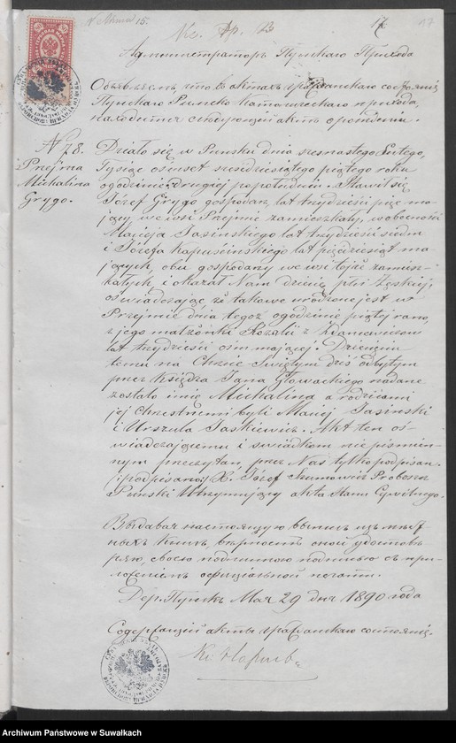 image.from.unit.number "Dokumenty do akt małżeństw parafii rzymskokatolickiej w Kaletniku"