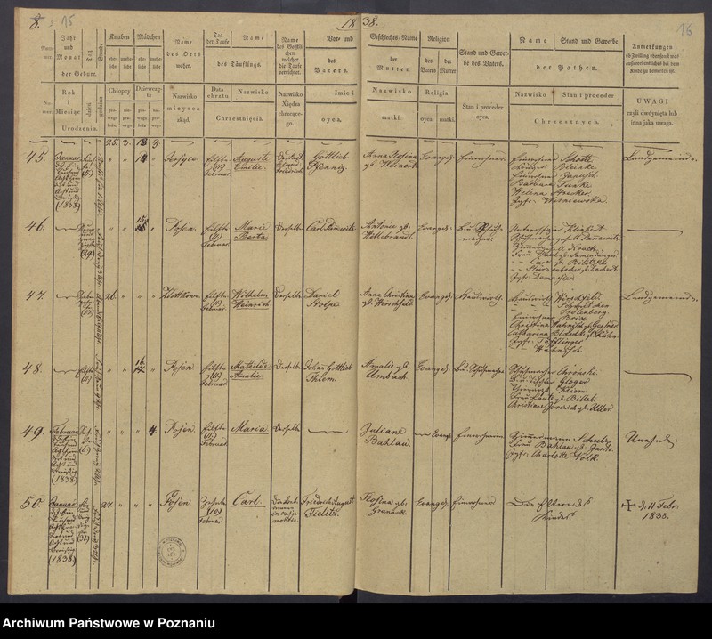 Obraz 11 z jednostki "[Akta urodzeń i chrztów, zgonów i pogrzebów, zapowiedzi i ślubów]"