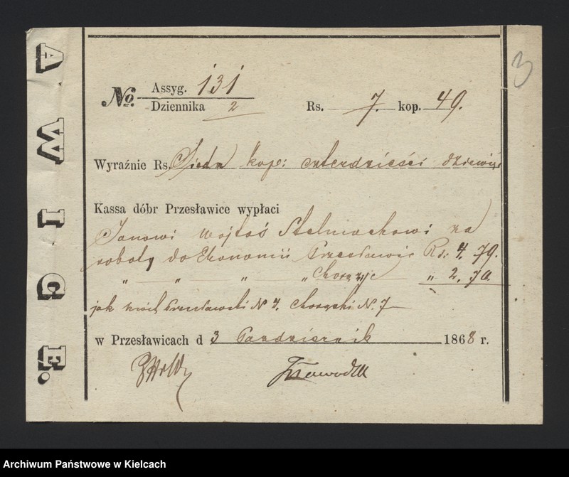 image.from.unit.number "Dowody rozchodu kasy dóbr Przęsławice od dnia 1 października"
