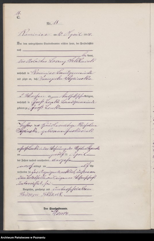 Obraz 20 z jednostki "Sterbe-Haupt--Register"