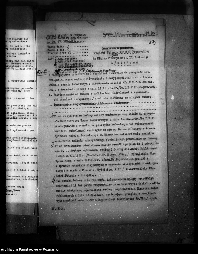 image.from.unit.number "Zatwierdzenie zakładu przemysłowego /wytwórni dachówek/ Firmy Kędziora na Ratajach"