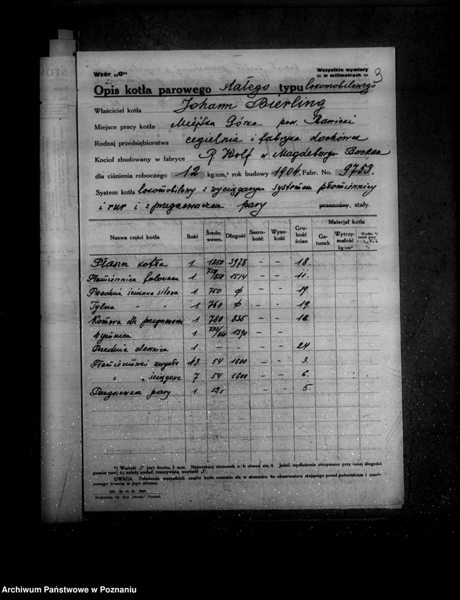 image.from.unit.number "Cegielnia i Fabryka Dachówek J. Bierlinga w Miejskiej Górce powiat rawicki nr woj. kotła 5912"