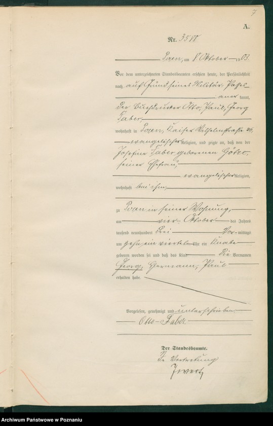 Obraz 8 z jednostki "Księga urodzeń tom VII"