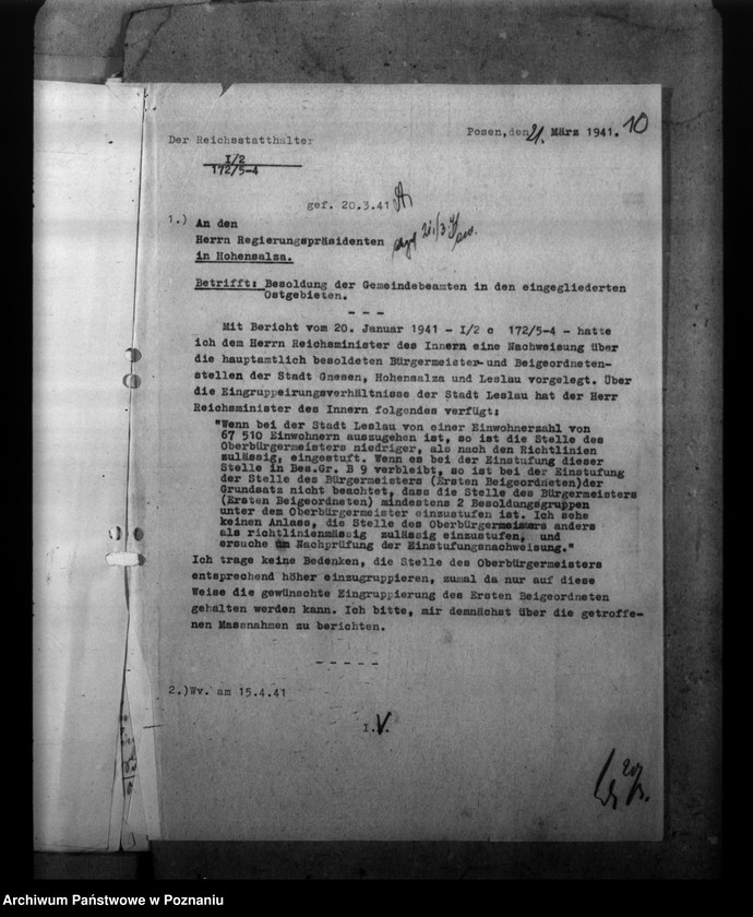 Obraz 14 z jednostki "Besoldung der Gemeindebeamten in den eingegliederten Ostgebieten"