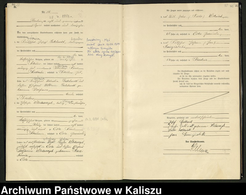 Obraz 18 z jednostki "[Księga małżeństw]"