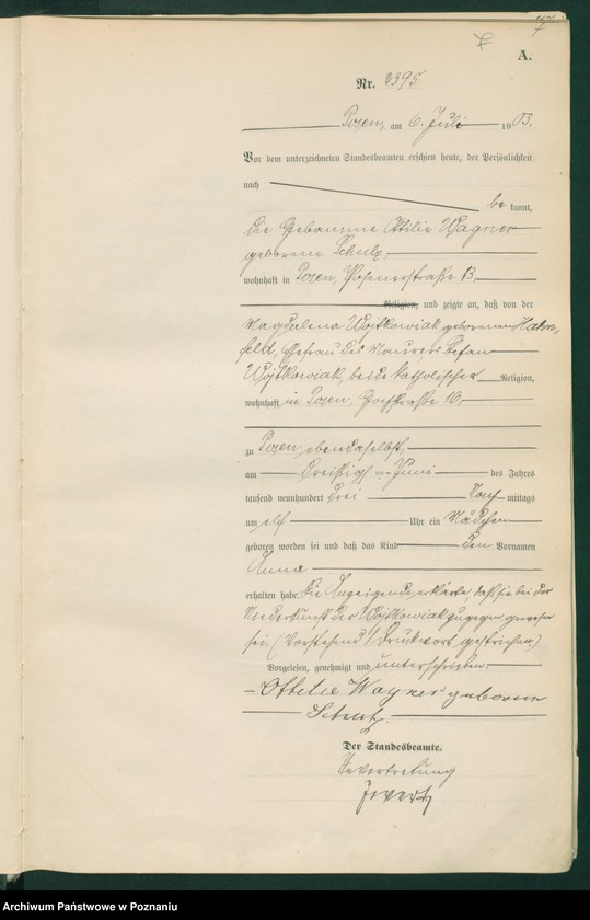 Obraz 7 z jednostki "Księga urodzeń tom V"