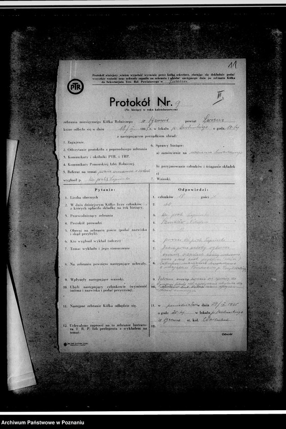 Obraz 15 z jednostki "Protokoły zebrań, sprawozdania roczne, sprawy członkostwa, korespondencja"