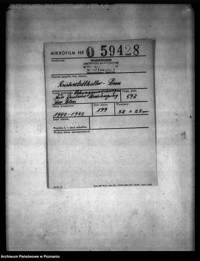 Obraz 2 z jednostki "Wohnungszuweisungen für Deutsche. Verdrängung der Polen."