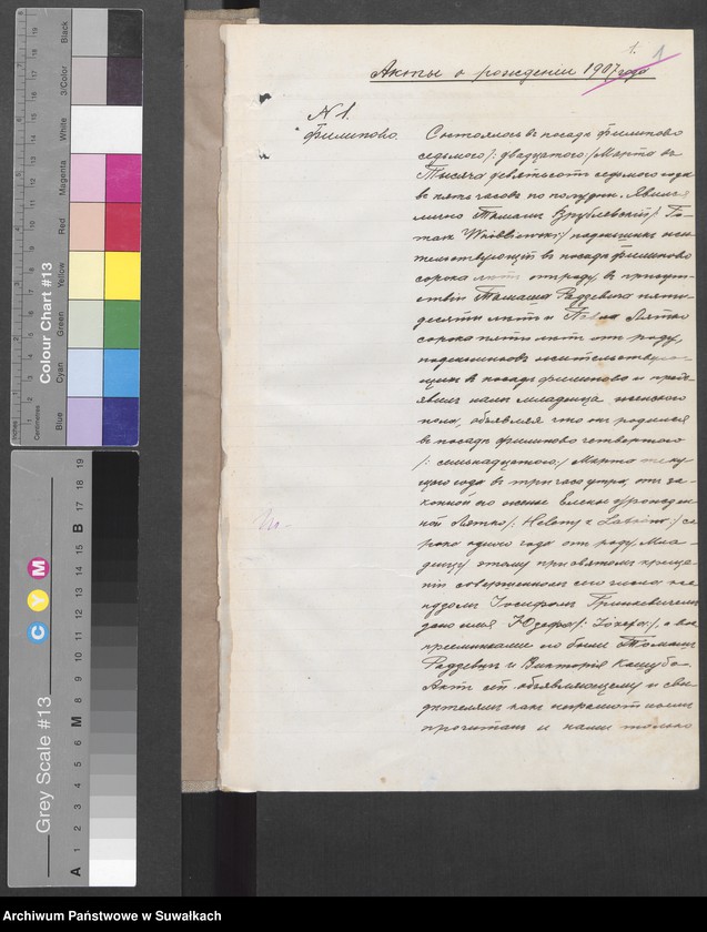 Obraz z jednostki "Księga akt urodzeń, małżeństw, zgonów za rok 1907-1908 parafii mariawicka [w Filipowie]"