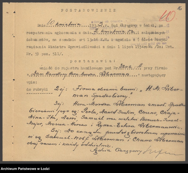 Obraz 18 z jednostki "Dom Handlowy- Hersz Mordka Lieberman"