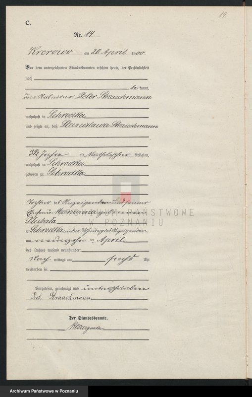 Obraz 17 z jednostki "Sterbe-Haupt-Register"