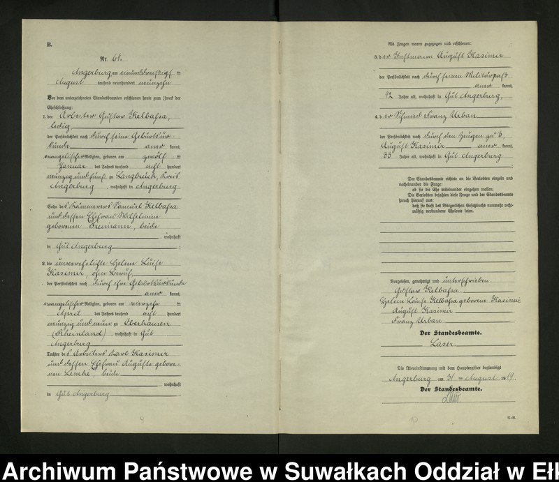 image.from.unit.number "[Heirats - Register (Neben - Register) Standesamt Angerburg einschl. der Bezirke, Gr. Strengeln, Prinowen und Kehlen Kreis Angerburg] No 60 bis 120"