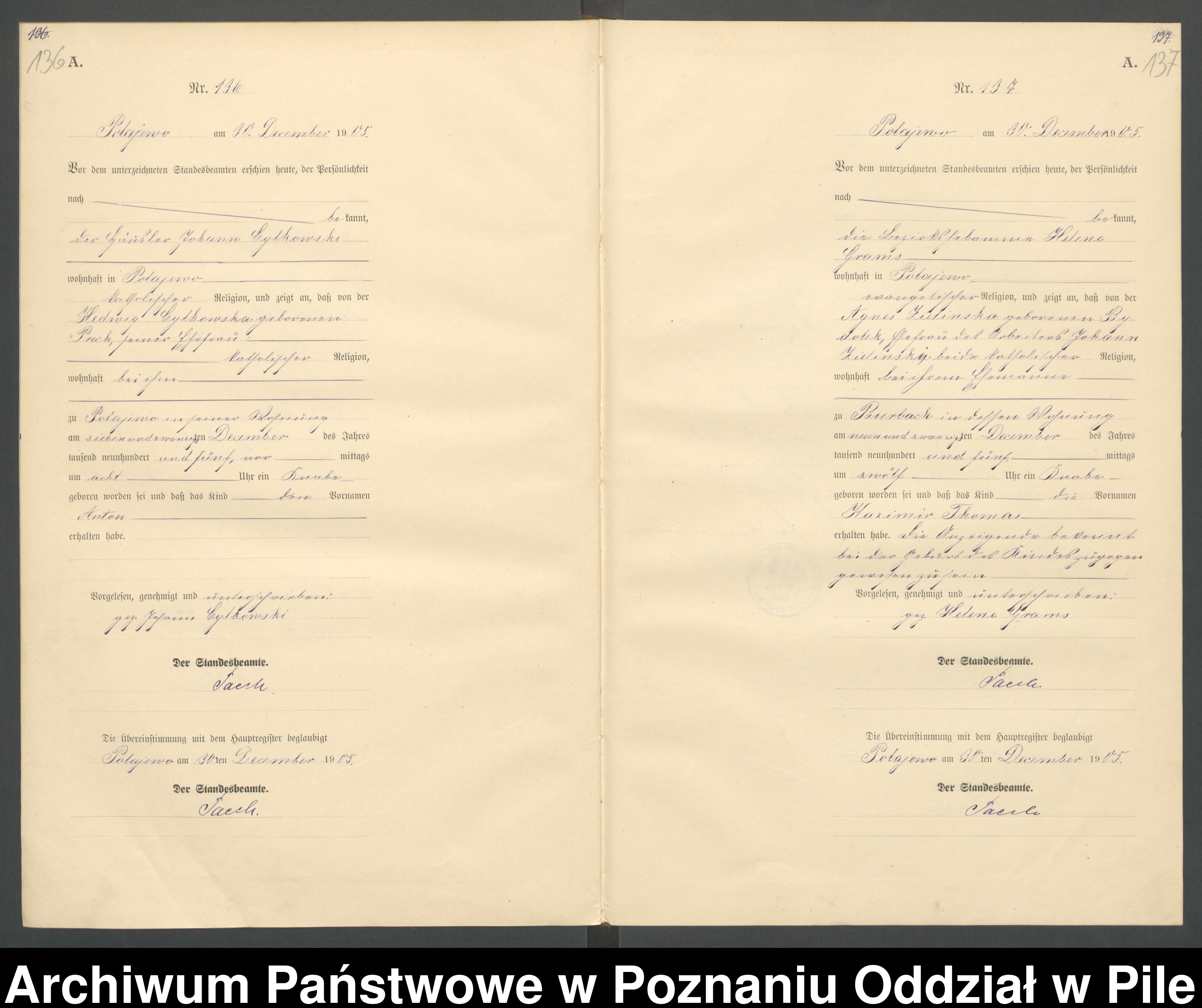 Skan z jednostki: Księga urodzeń