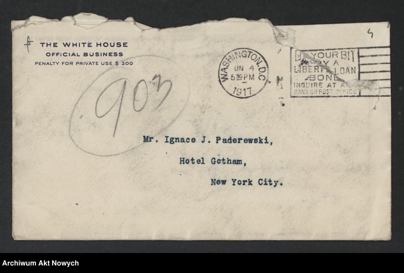 image.from.unit.number "Stosunek Stanów Zjednoczonych A.P. do sprawy niepodległości Polski. Memoriały. Korespondencja. Wycinki prasowe"