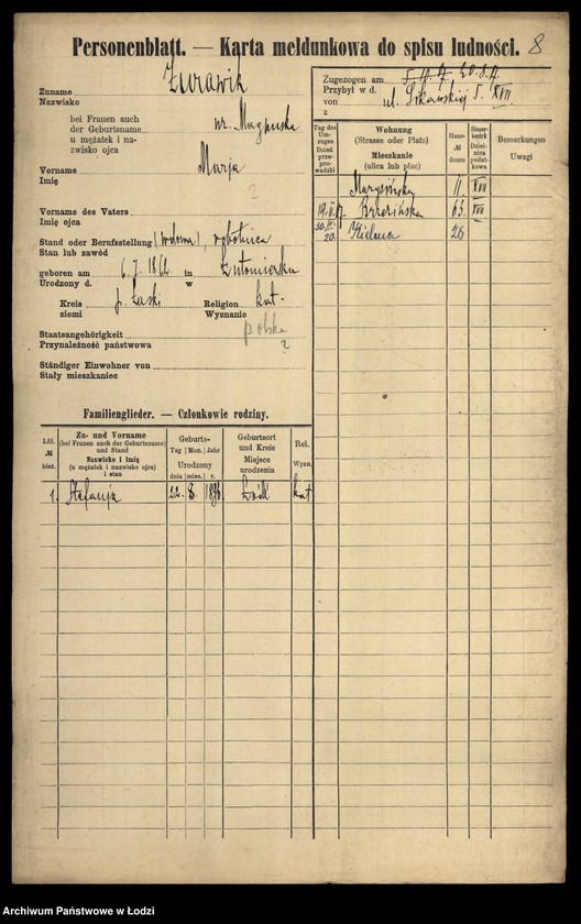 image.from.unit.number "[Spis ludności Łodzi] Żórawiak - Zybrand"
