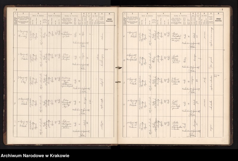 image.from.unit.number "Księga obejmująca wpisy wypadków śmierci Izraelitów w okręgu metrykalnym Krakowskim na rok 1897"