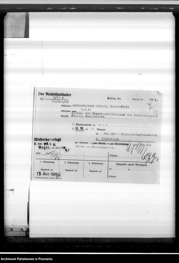 Obraz 14 z jednostki "Hinkel, Philipp, Amtskommisar, Konin"