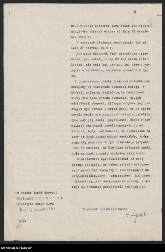 image.from.unit.number "Ułaskawienia z b. Kongresówki - uwzględnione, dotyczące: zabójstw, dzieciobójstwa, uszkodzeń ciała, znieważenia, rozboju, lichwy, krzywoprzysięstwa, kradzieży w latach 1916 - 1917 z pociągów prowiantowych zdążających na front wschodni, nielegalnego posiadania broni i gorzelnictwa."