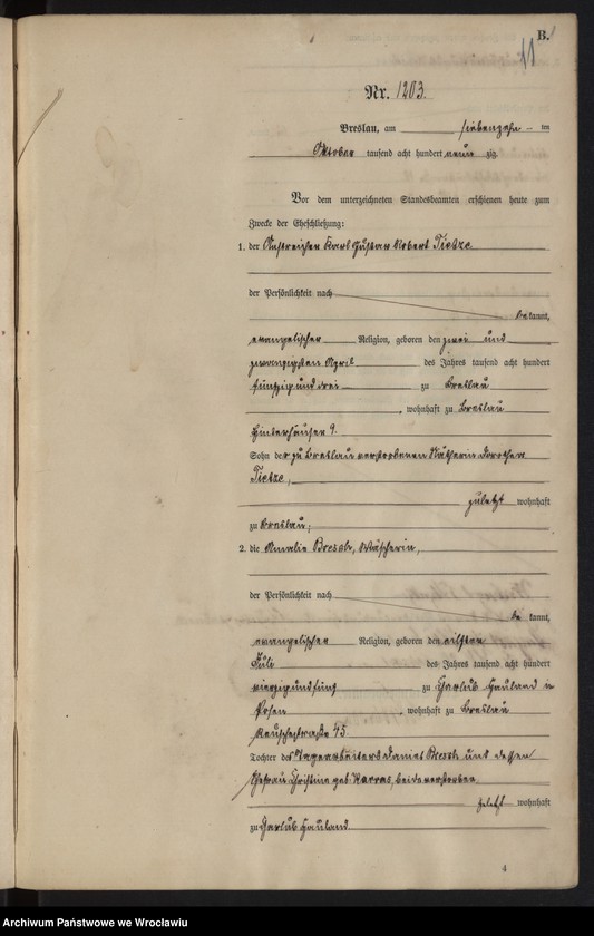 image.from.unit.number "Heiraths-Haupt-Register Breslau I 1890 Band 7"