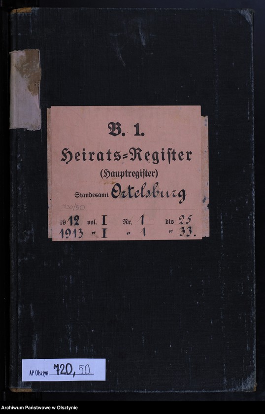 image.from.unit.number "Heiraths-Haupt-Register Nr 1 - 25; 1 - 33"