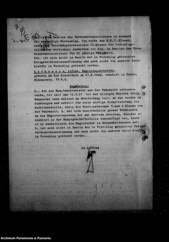 Obraz 11 z jednostki "Sammlung der Vorschläge für Kriegsverdienstkreuze"