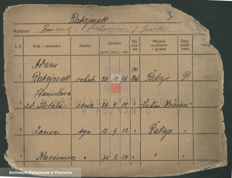 Obraz 5 z jednostki "Ratajczak (żonaci) - Ratajczyk"