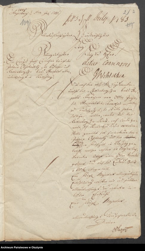 image.from.unit.number "[Przyjęcie Johanna Olschewskiego do Szpitala Starostwa w Kętrzynie]"