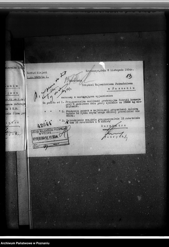 Obraz 18 z jednostki "Zatwierdzenie zakładu przemysłowego /Rzeźnia Miejska/ w Krotoszynie"