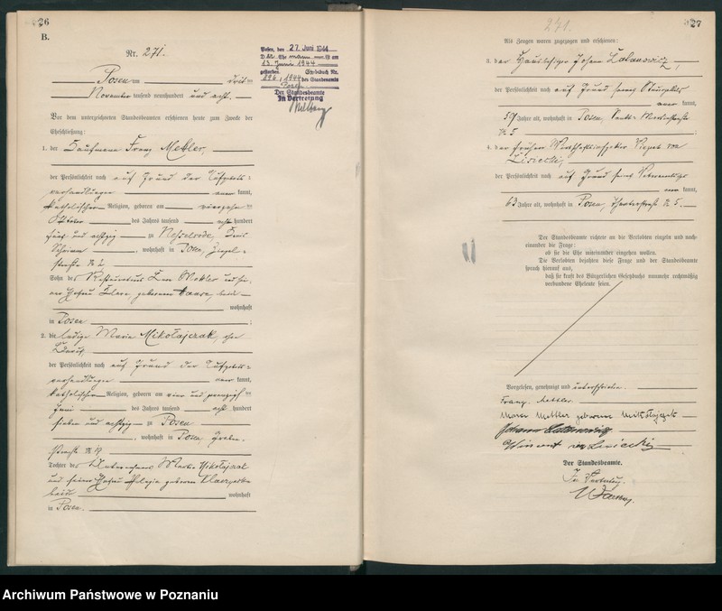 Obraz 16 z jednostki "Księga miejscowa małżeństw tom II [Rejestr główny małżeństw]"