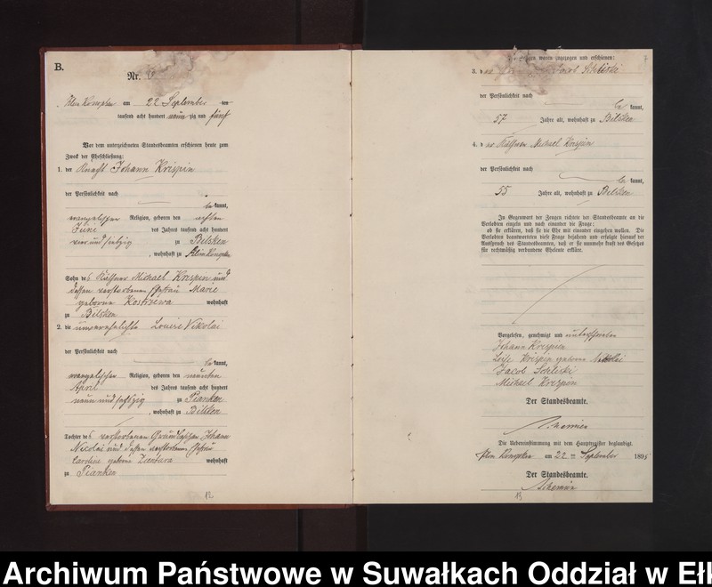 image.from.unit.number "Heiraths-Neben-Register des Preussischen Standes-Amtes Gross Konopken Kreis Loetzen"