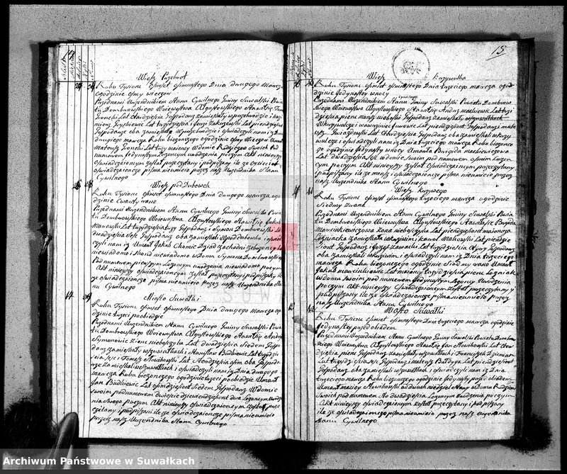 image.from.unit.number "Księga urzędnika stanu cywilnego gmniny suwalskiey zawierająca w sobie akta zejścia od dnia 1-go stycznia 1818 r-u do dnia tegoż 1819"