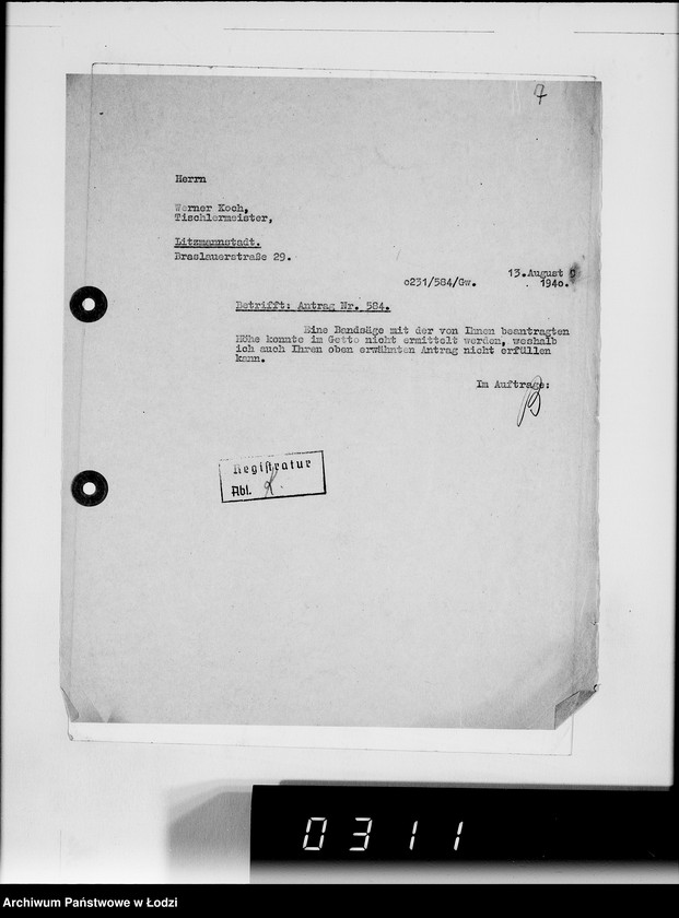 Obraz 11 z jednostki "[Korespondencja z urzędami, instytucjami i firmami] Lit.Ko-Ky"