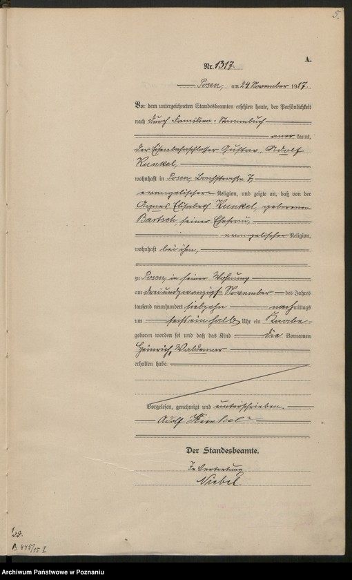 Obraz 7 z jednostki "Księga miejscowa urodzeń tom IV [Rejestr główny urodzeń]"