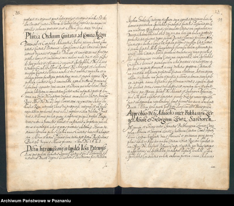 Obraz 14 z jednostki "Acta actorum in officio consulari Posnaniensi conscriptorum a.d. 1623 ... Dachnowski notarius."