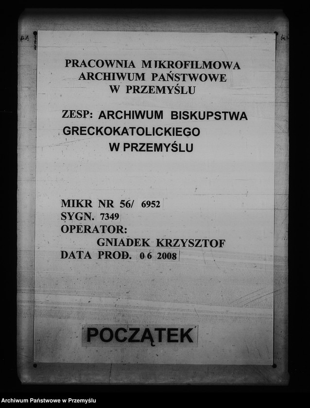 Obraz 1 z jednostki "[Kopie ksiąg metrykalnych parafii Chliple z filią Sadkowice (dekanat Mościska)]"