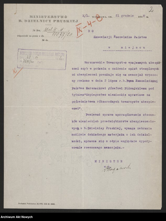 image.from.unit.number "Niemcy (korespondencja z Ministerstwem Spraw Zagranicznych, Ministerstwem b. Dzielnicy Pruskiej i Poselstwem Polskim w Berlinie)"