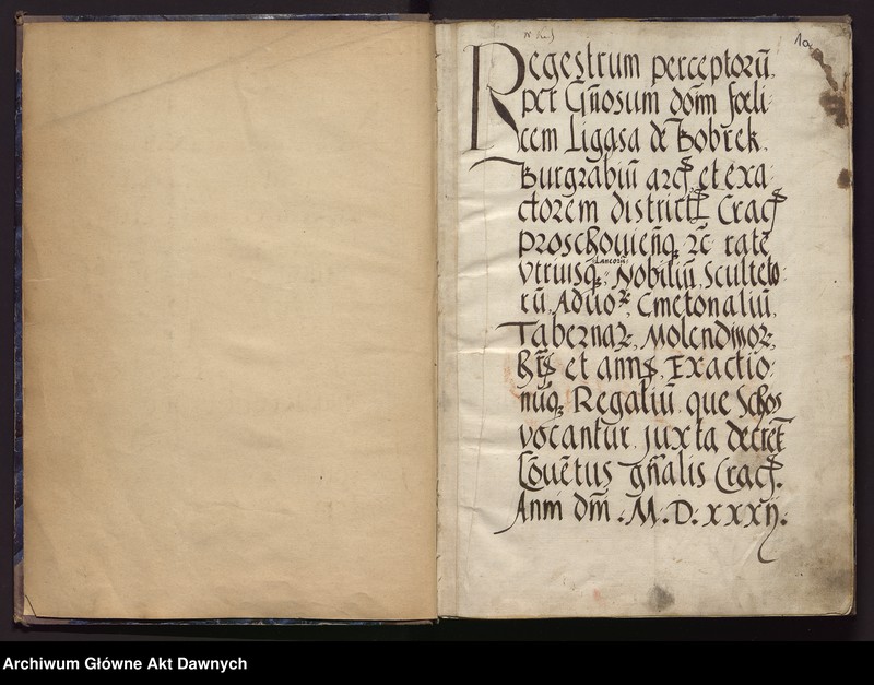 image.from.unit.number "Regestrum perceptorum --- districtus Cracoviensis Proschoviensisque etc. totius palatinatus Cracoviensis rate utriusque --- iuxta decretum conventus g[ene]ralis Cracoviensis ---."