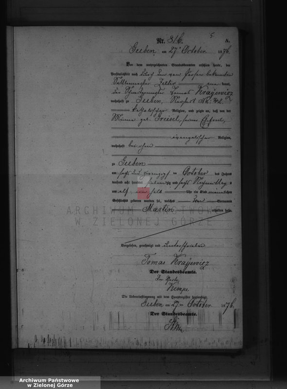 image.from.unit.number "Geburts-Neben-Register, Band III von No 812 bis No 980"