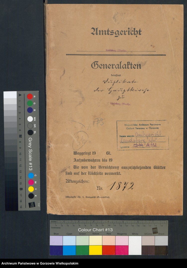 image.from.unit.number "Duplikate der Hauptkirche zu Landsberg an der Warthe (zawiera też księgę zgonów Konkordien, reformirte und Militair Kirchen Gemeinde z 1872 r.)"