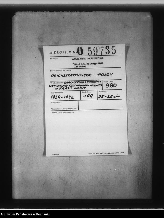 Obraz 2 z jednostki "Zarządzenia i przepisy w sprawie gospodarki wodnej w Kraju Warty"