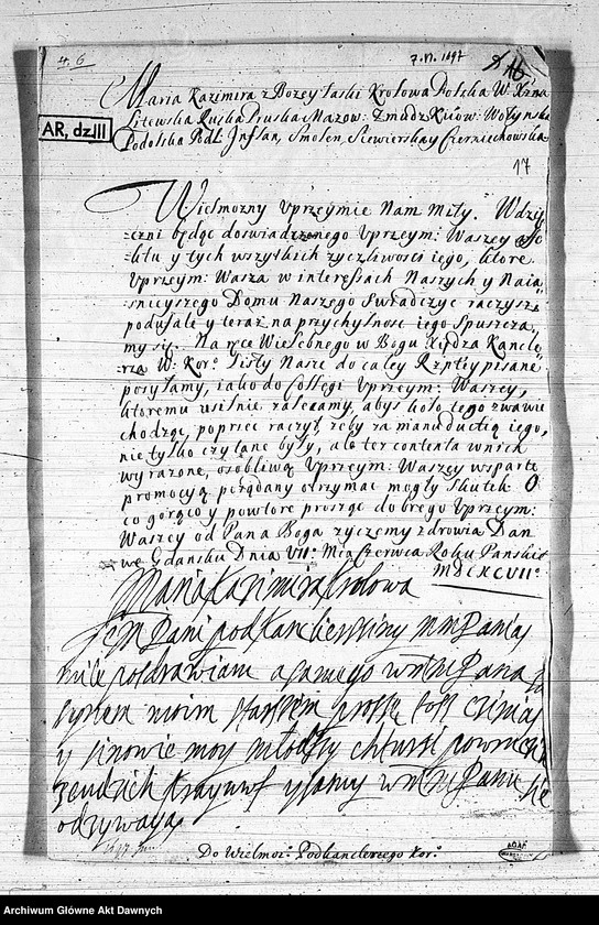 image.from.collection.number "Listy królowych polskich do Radziwiłłów111"