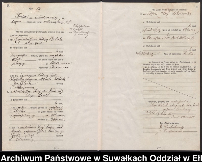 image.from.unit.number "Heiraths-Haupt-Register des Königlichen Preussischen Standes-Amtes Bialla Kreis Johannisburg"