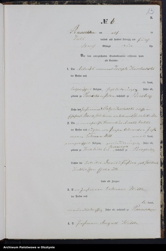 image.from.unit.number "Heiraths-Neben-Register Nr 1 - 19"