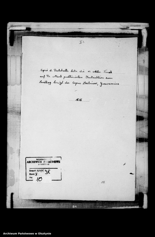 image.from.unit.number "Copie der Protokolls betreffend die von Albrecht Finck auf Preussich Mark publizierten Instruktion zum Landtag bezüglich des Corpus Doctrinae, Gravamina"