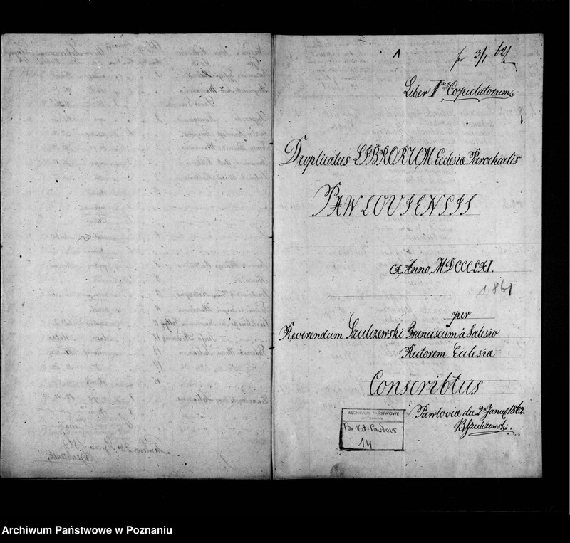 Obraz 2 z jednostki "Liber baptisatorum, copulatorum, mortuorum"
